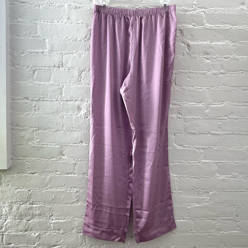 Juicy Couture Sleepwear Pink Satin Pull On Pants Rhinestone Logo Loungewear S